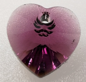 10mm Swarovski heart Amethyst